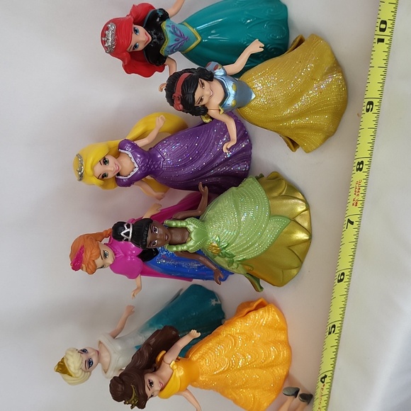 Magic Clip Disney Princess Dolls Polly Pocket Lot (9) used condition 4" See - Picture 3 of 14